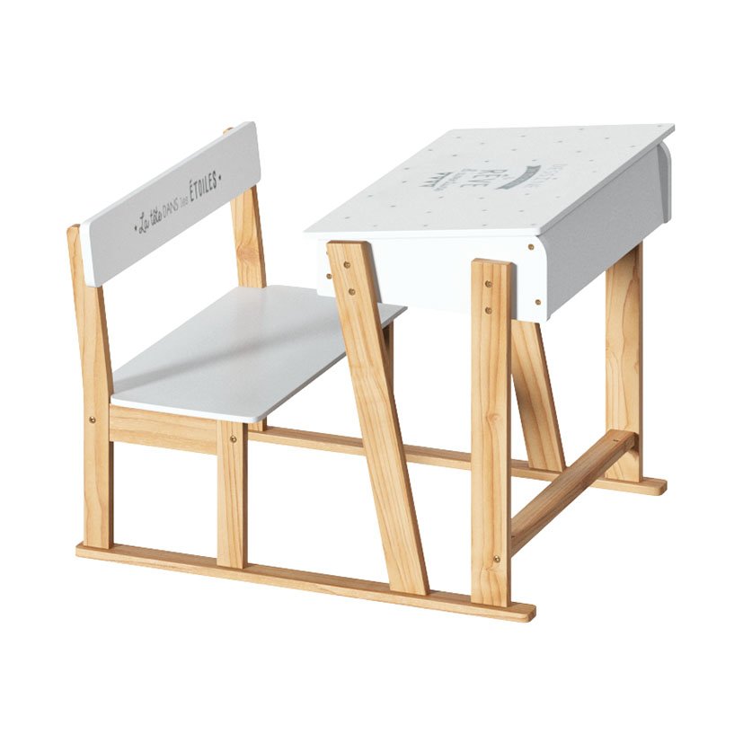 Pupitre Infantil Madera Blanco 5X58X79 Cm mobiliario