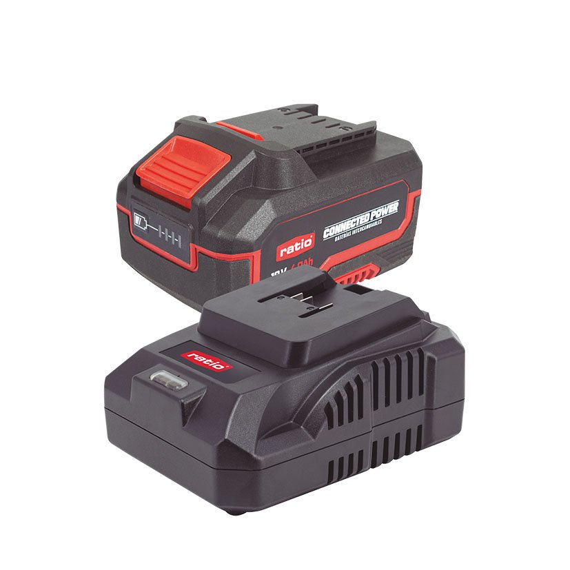 KIT Bateria 18 V Y Cargador Li-ion 4 0 Ah RATIO Proseries 18 V 4.0 AH batería recambio