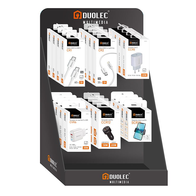 Display 6 UN REF X 4 Multimedia Incluida Duolec 60 W 3A Negro