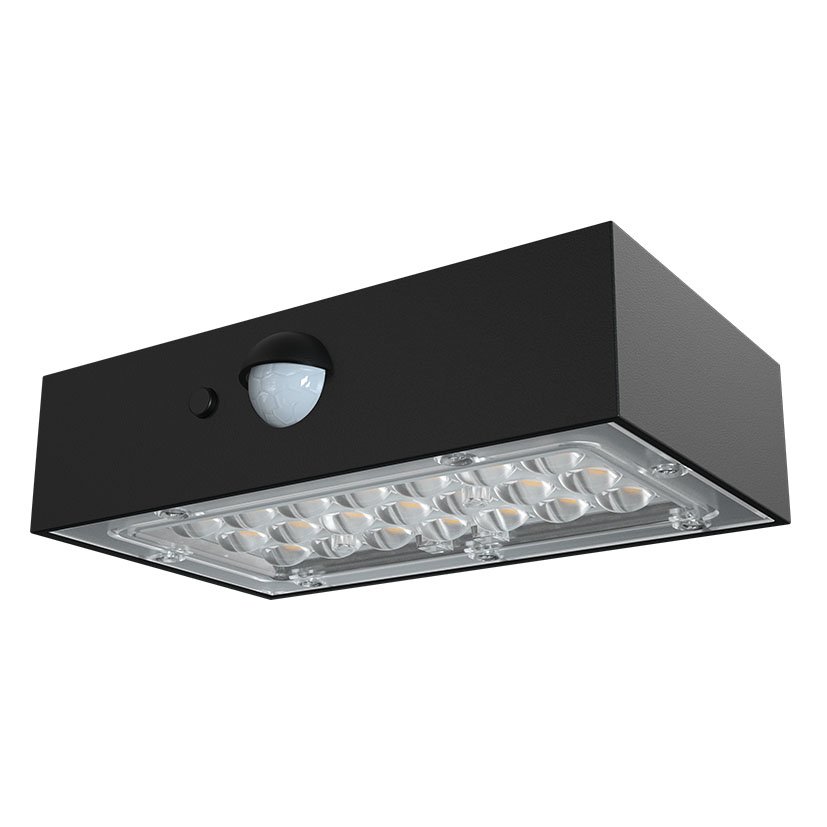 APLIQUE LED SOLAR IP65 350LM 3W NEGRO