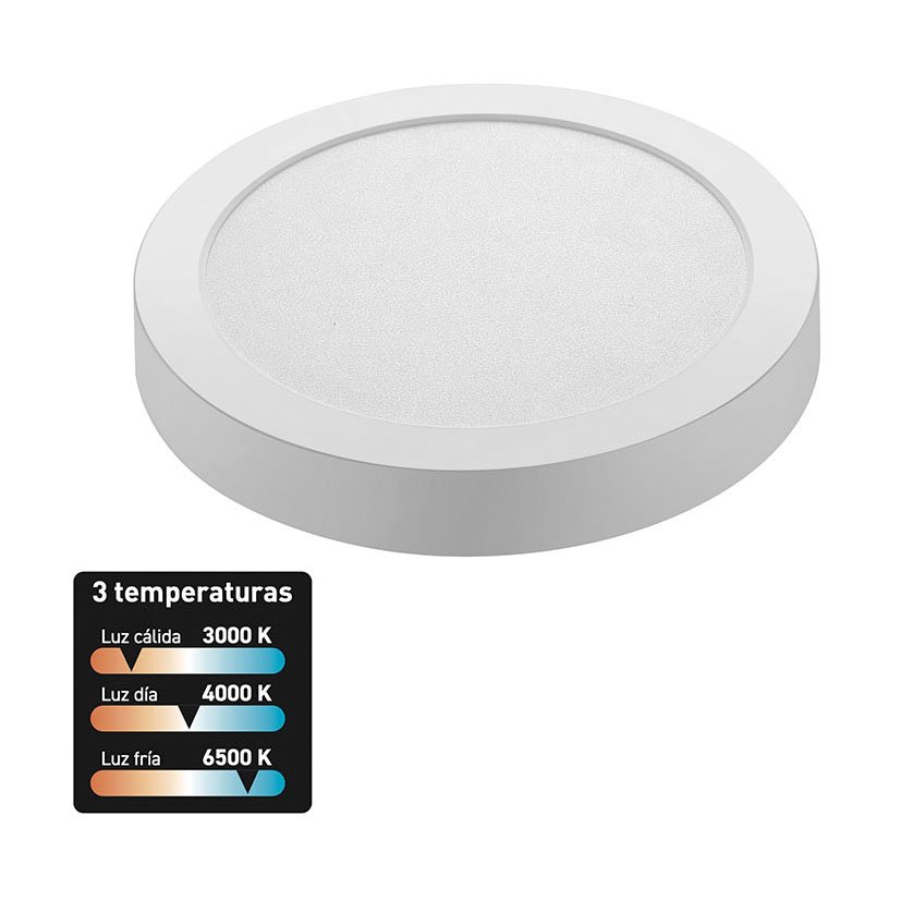 Downlight LED Redondo Superficie 18 W 3 Duolec 18 W 6X3 Cm foco