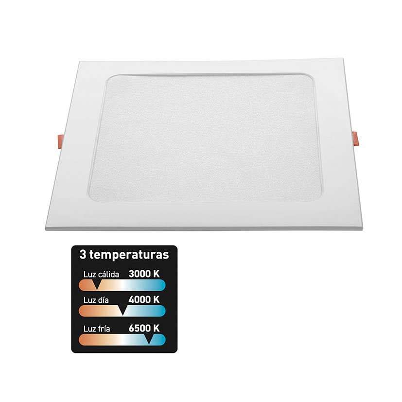 Downlight LED CUAD Empotrar 18 W 3 CCT Duolec 18 W 21X21X2 foco