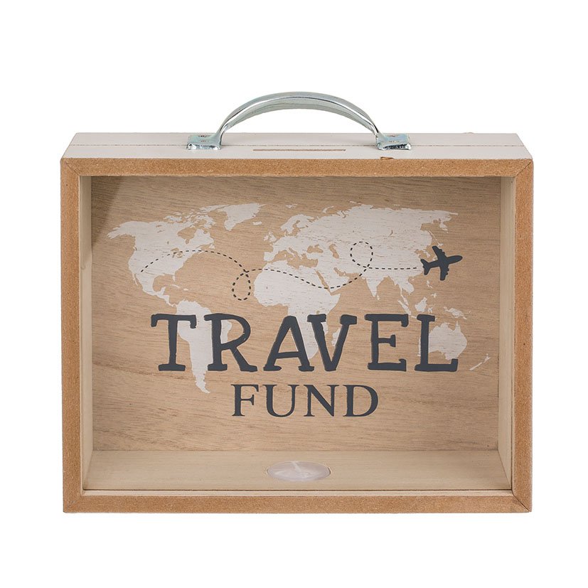 HUCHA DE Madera Travel FUND OOTB 5X12 Cm cajita caudal