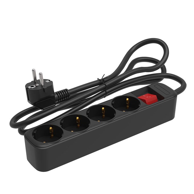 BASE MULTIPLE C/INTER. 4 TOMAS 1,5 M NEG