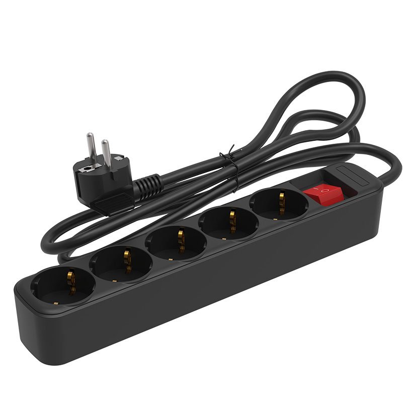 BASE MULTIPLE C/INTER. 5 TOMAS 1,5 M NEG