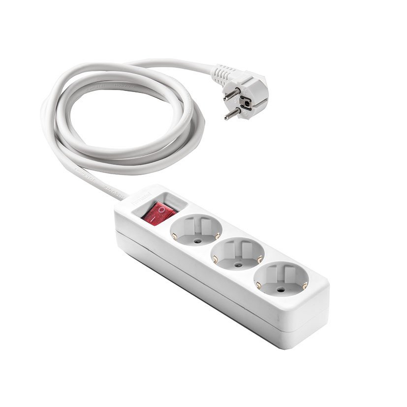 BASE 3 TOMAS TT C/INT.CABLE 5 M. BLANCO