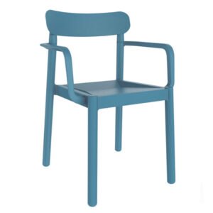 SILLA CON Brazos AZUL RETRO ELBA Resol mueble resina