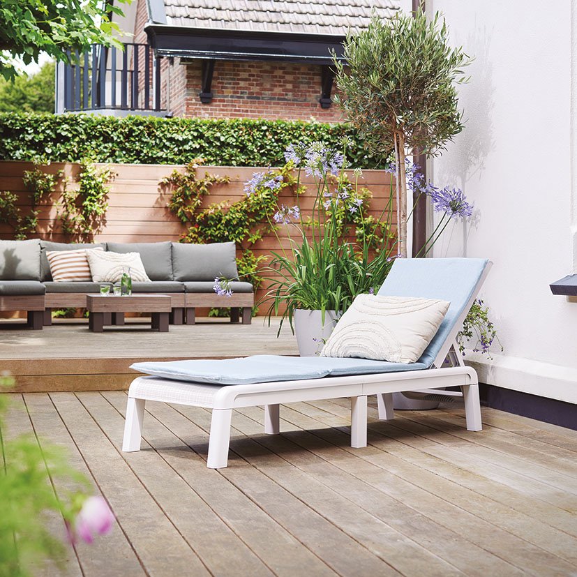 Tumbona Mallorca + COJIN Keter 58X187 5X29 Cm mueble resina