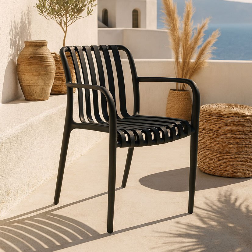 SILLA Jardin GRETA NEGRA mueble resina