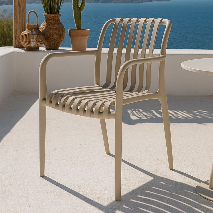 SILLA Jardin GRETA BEIGE mueble resina