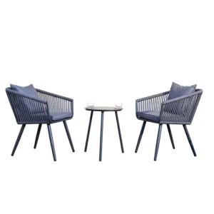 SET Balcon MAI 2 Sillas Y MESA BAJA 60X64X79 Cm 45X55 Cm mueble metal