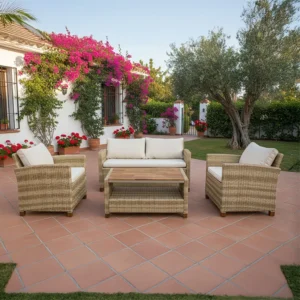 SET Jardin RONDA 5 Piezas 120X70X75 Cm 64X70X75 Cm mueble fibra