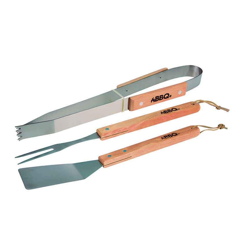 Accesorios BBQ 3 PZAS MANGO Madera barbacoa
