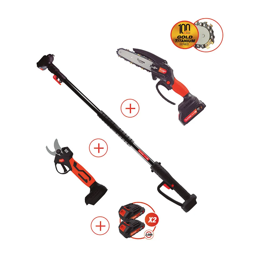 KIT Motosierra + Tijera 2 Baterias 2 0 Ah Altuna 2.0 AH 21 V eléctrica 500 W - Imagen 2