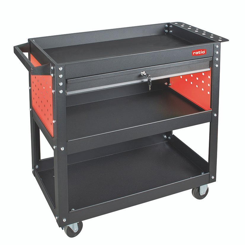 CARRO DE Servicio 1 CAJON+3 Bandejas RATIO 83X35X75 Cm 150 Kg portátil