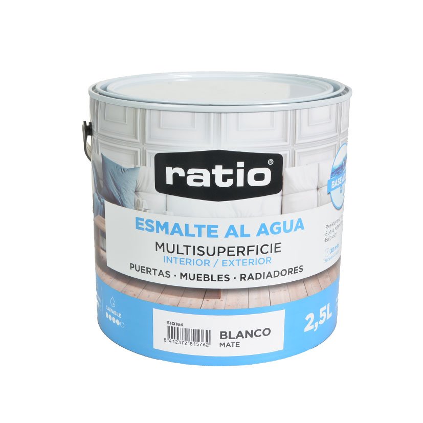 Esmalte ACRIL MATE MULT BL RATIO 2 5 L 2.5 L Blanco esmalt agua