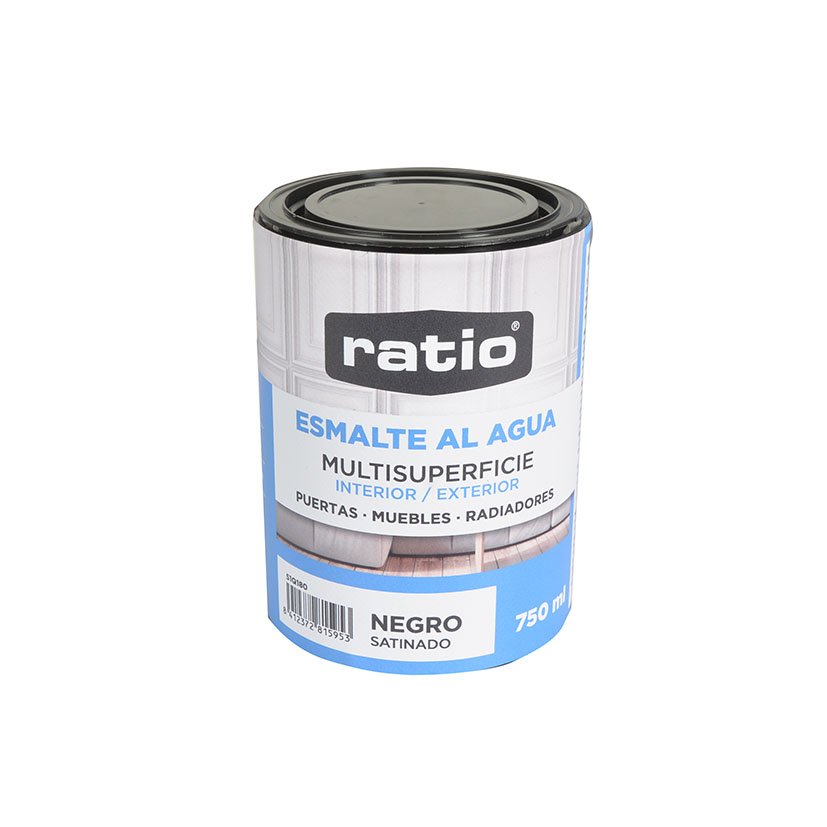 Esmalte ACRIL Satinado MULT NG RATIO 750 ML Negro esmalt agua