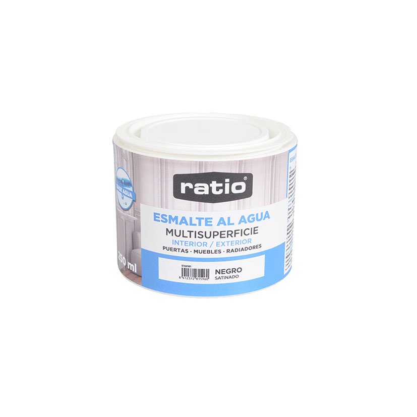 Esmalte ACRIL Satinado MULT NG RATIO 250 ML Negro esmalt agua