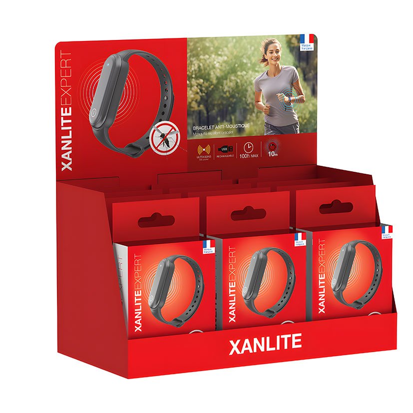 EXP 12 Unid Pulseras Antimosq Ultrason Xanlite insecticida plaguicida