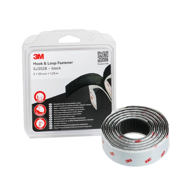 VELCRO NEGRO SJ352B,25X1.25M,4,4MM