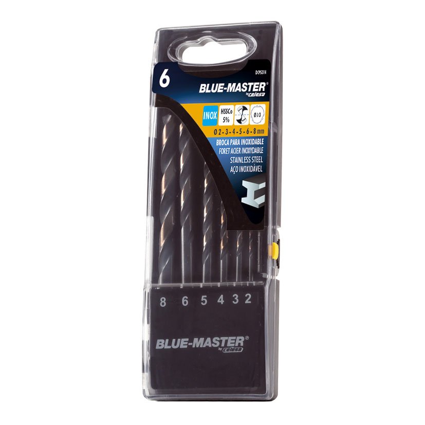 BROCA Juego 6 Hssco Antislip Ø2-3-4-5-6-8 Blue Master 8 Mm Inox