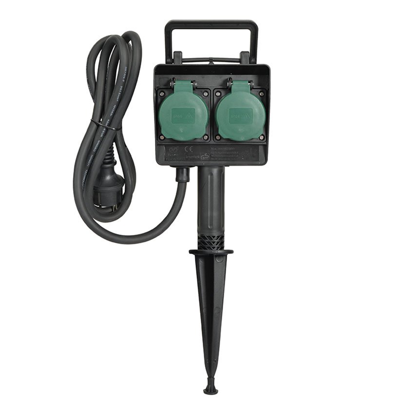 BASE ESTACA JARDÍN 2 TOMAS 3m IP44