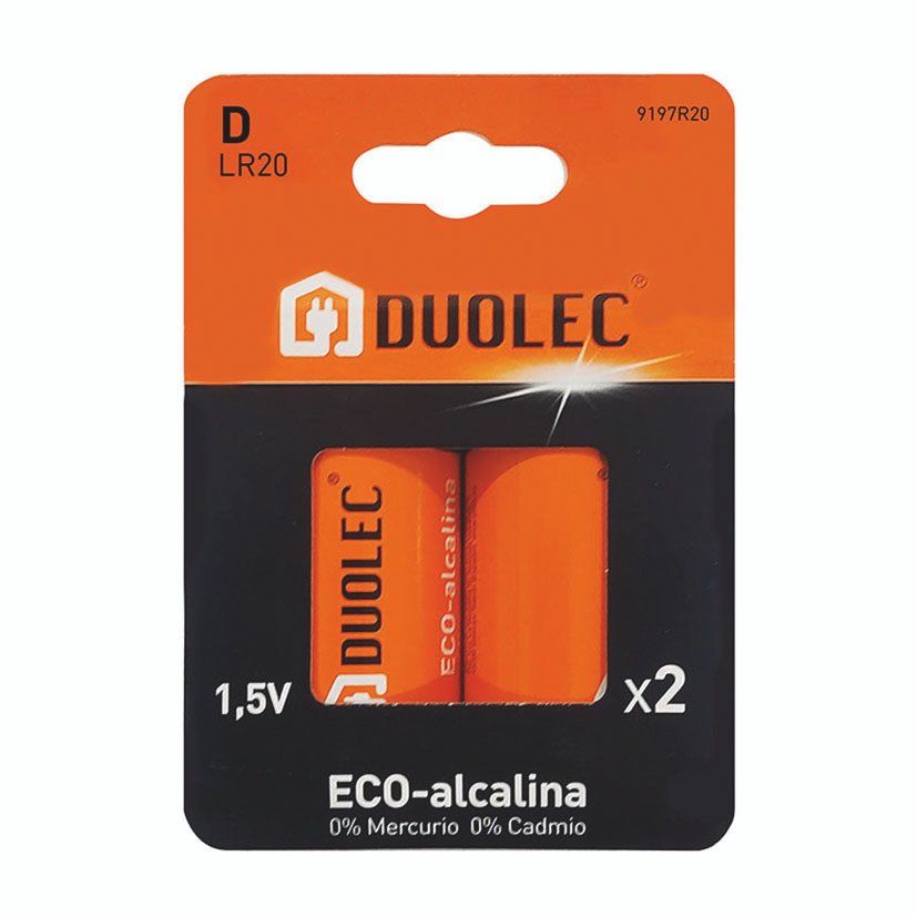 PILA ALCALINA D - LR20 BL.2 DUOLEC
