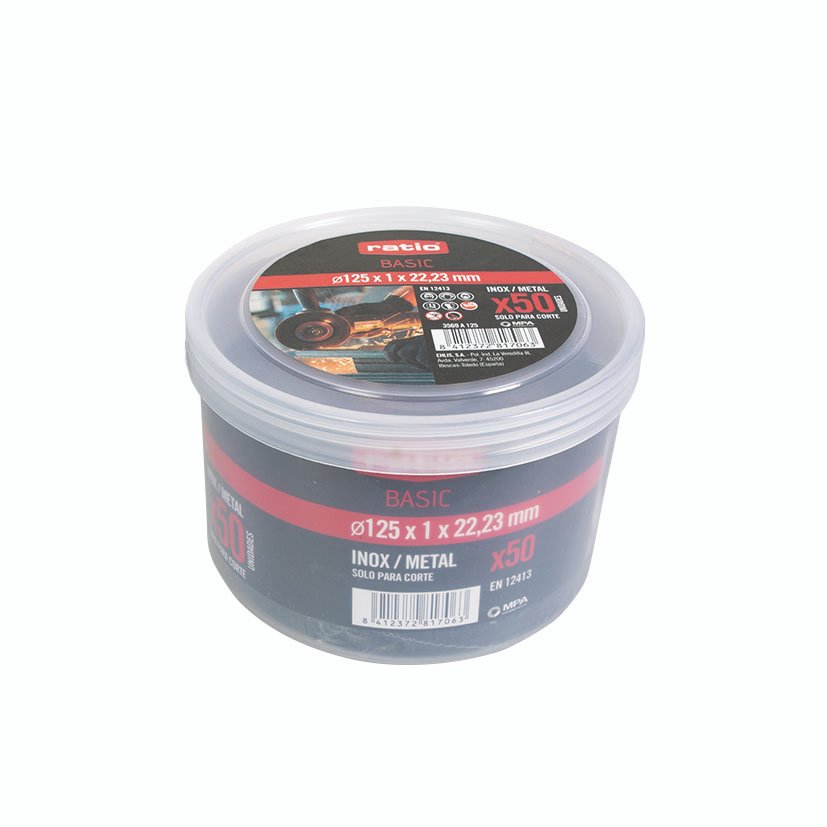 50 DISCOS CORTE INOX BASIC Ø 125MM.RATIO