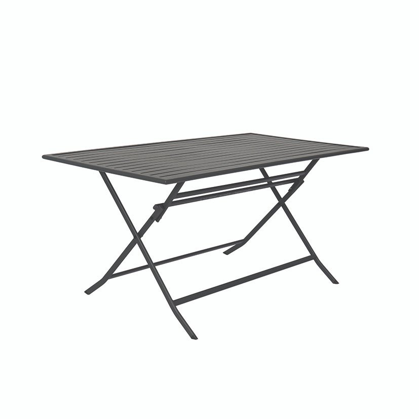 MESA ACERO Plegable Grafito 150X80X72 Cm mueble metal aluminio