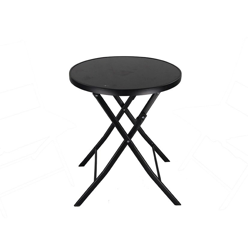 MESA Metal/vidrio Bistró Redonda 60X70 Cm Negro mueble forja