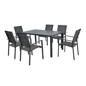 Conjunto Comedor Terraza 7 PCS 152X90X74 Cm 56X59X92 Cm mueble metal
