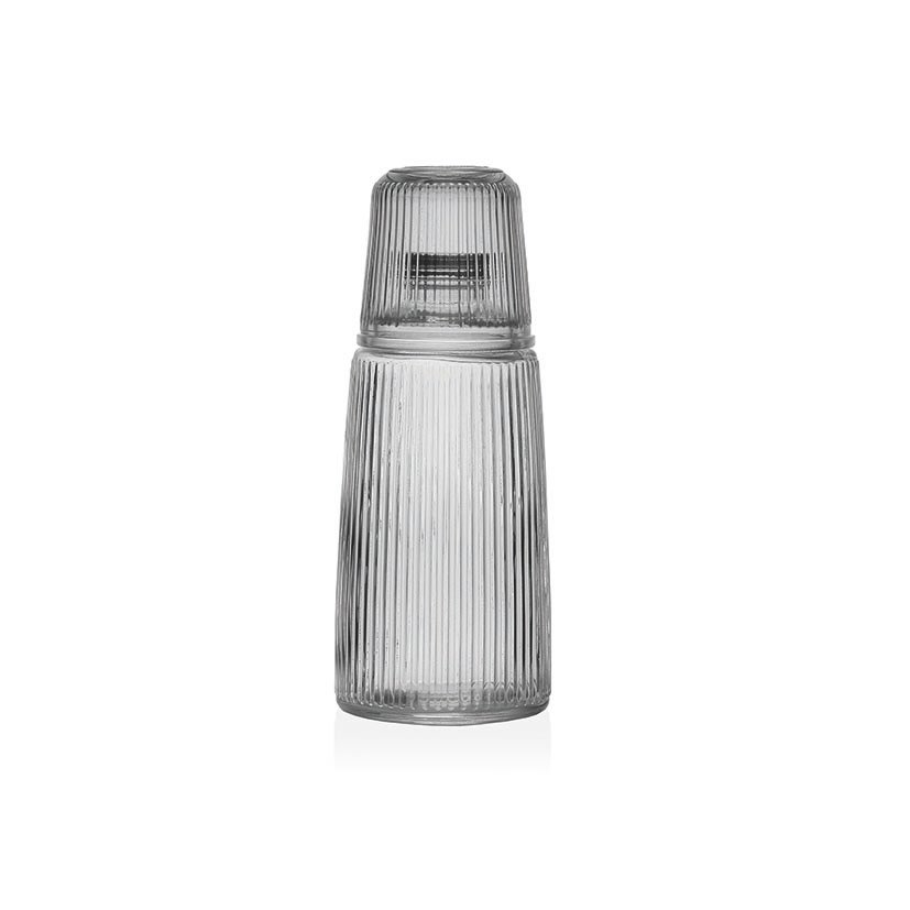 BOTELLA CON VASO CRISTAL