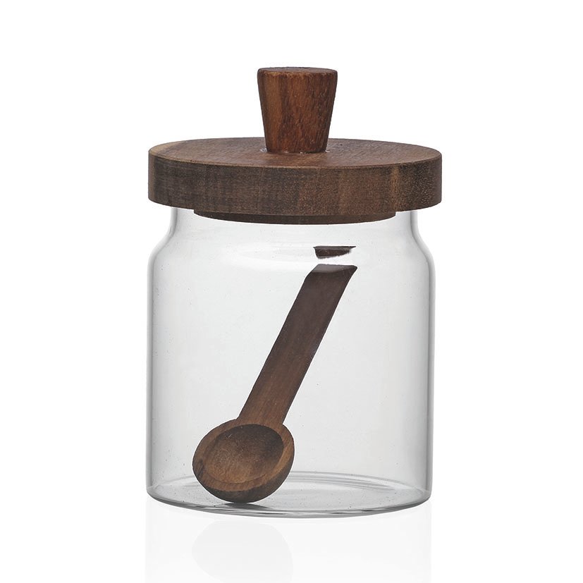 BOTE CRISTAL C/CUCHARA 470ML.11,2X9X13,5