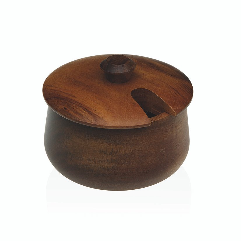 AZUCARERO MADERA ACACIA 10X10X9,6 CM.