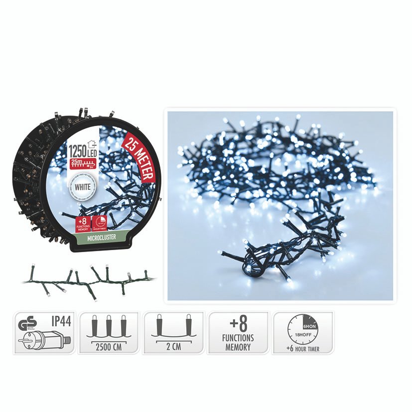 Microcluster 1250 LED LUZ Blanca 20M 20 M navideña