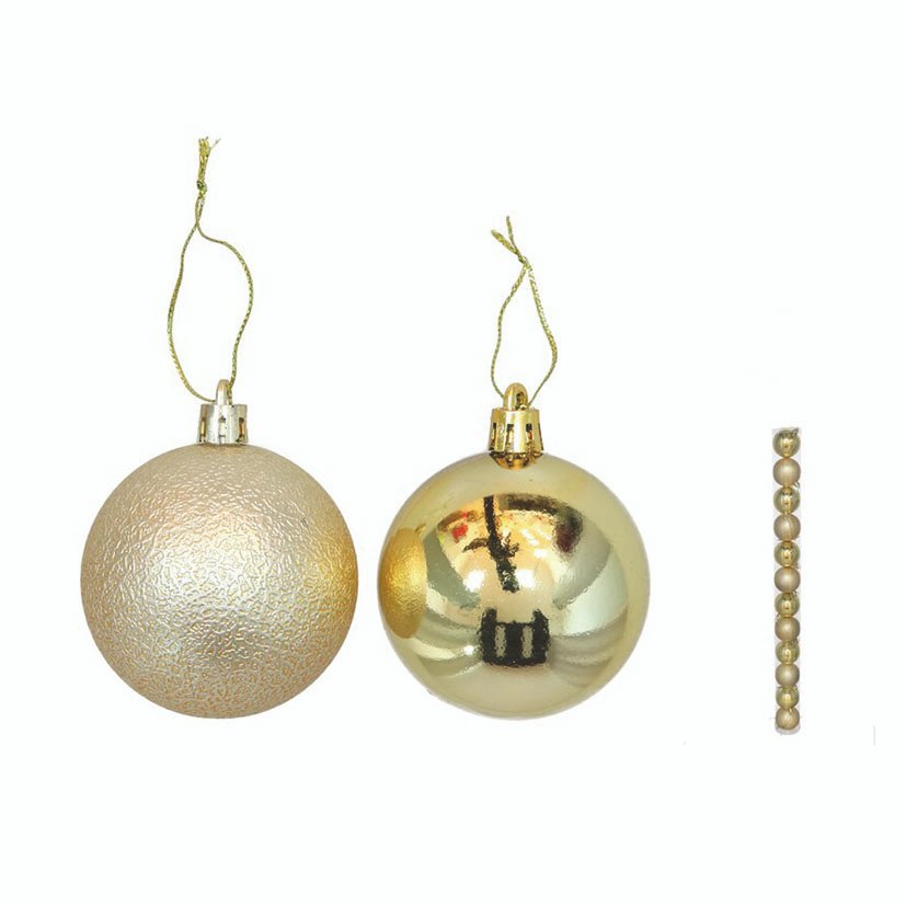 TUBO 12 BOLAS Navidad ORO 6 CM MOD SURT 6 CM navideña