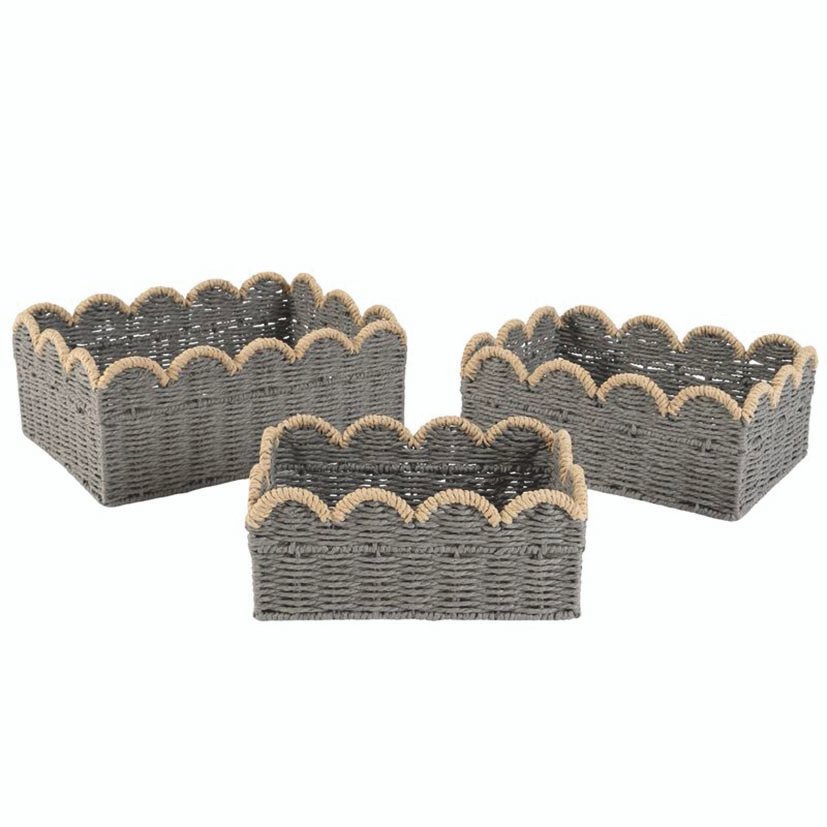 JUEGO 3 CESTAS BICOLOR GRIS