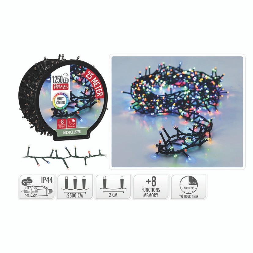 Microcluster 1250 LED Multicolor 20M 20 M navideña