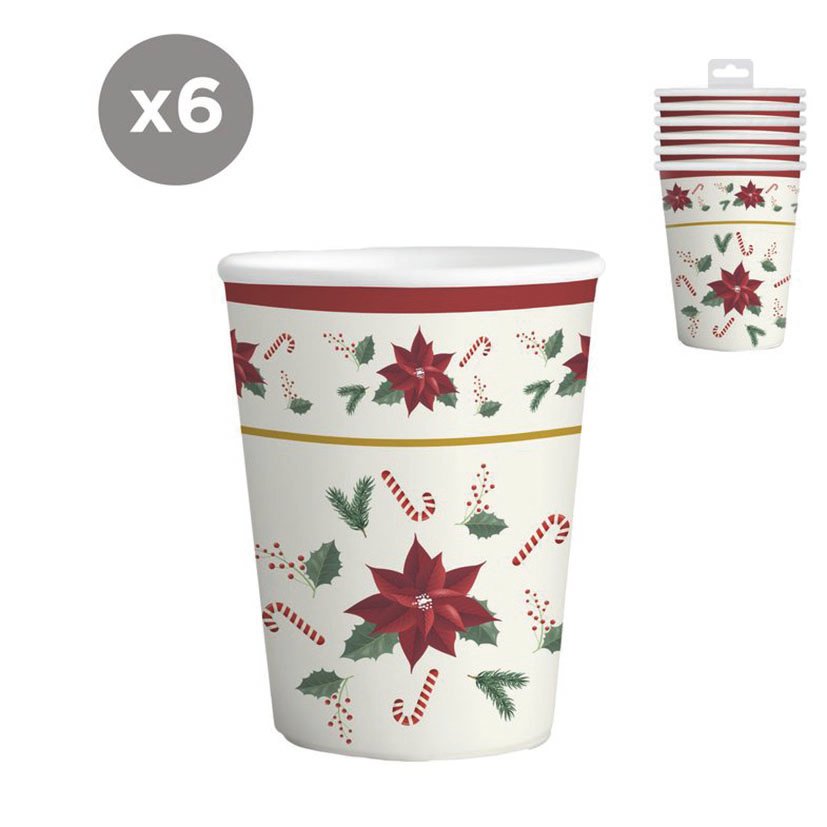 VASOS 266 ML. NAVIDAD 6 UNIDADES