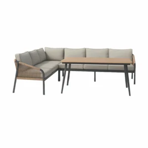 Conjunto Esquinero Ratán 4 PCS SOE 193X71X72 Cm 186X71X72 Cm mueble fibra