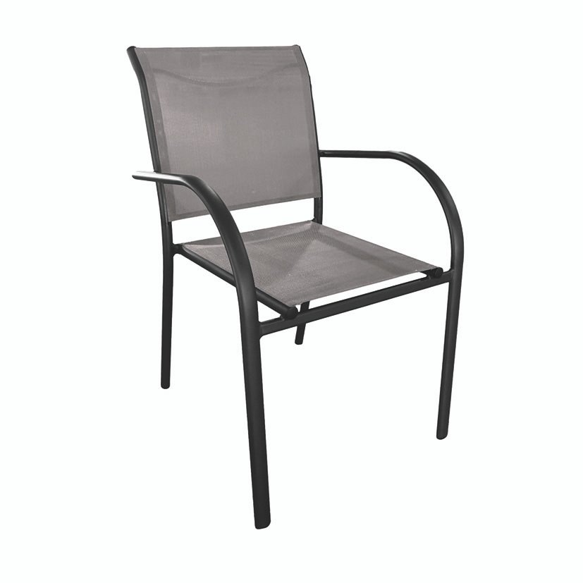 SILLA ALUM Textilene Apilable Victoria 55X64X86 Cm mueble metal aluminio
