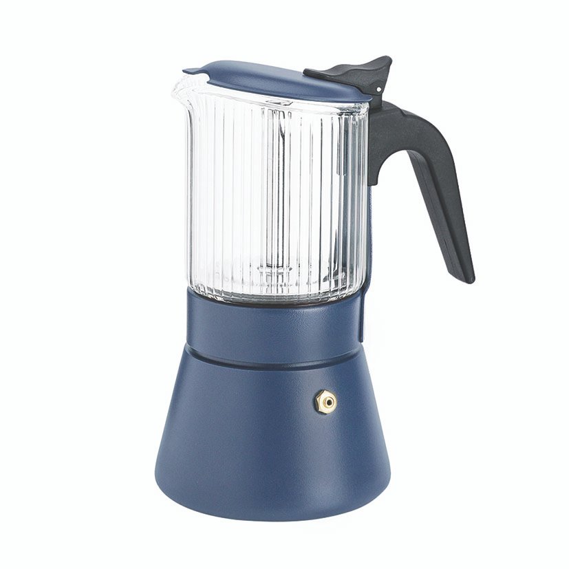 CAFETERA BOROSILICATO 3 TAZAS AZUL