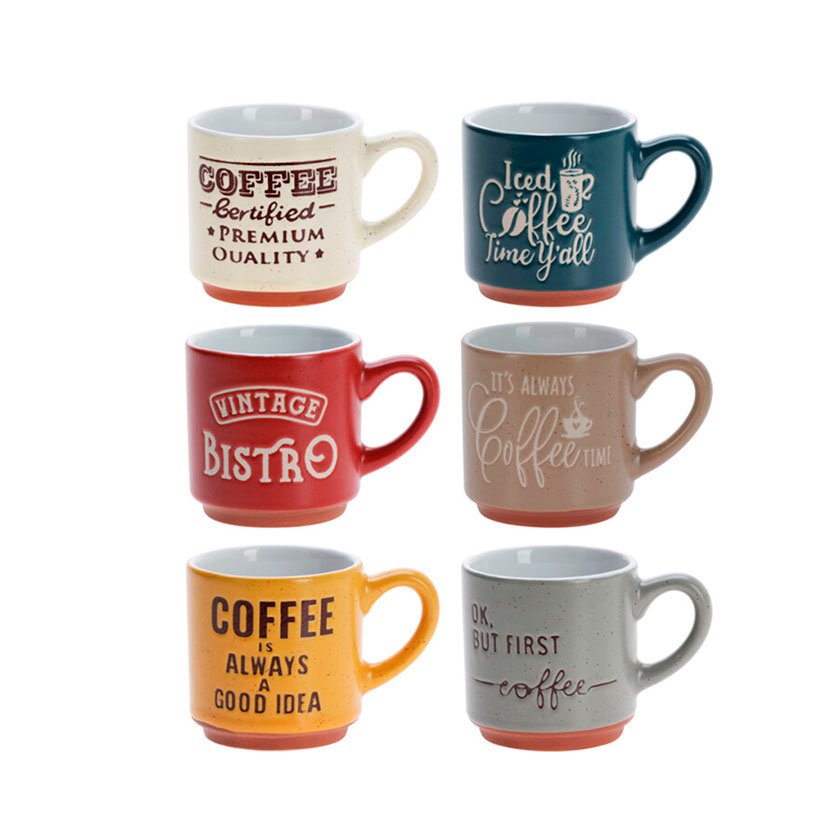 TAZAS GRES MODELO SURTIDOS 6 UNIDADES