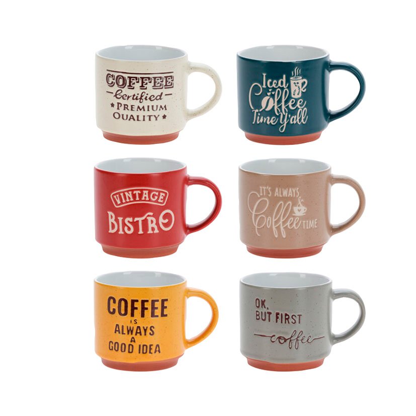 TAZAS GRES MODELO SURTIDOS 6 UNIDADES