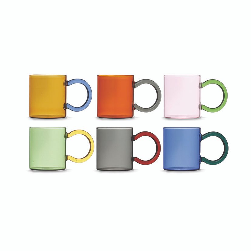 MUG BOROSILICATO 38,5 CL. COL.SURT.6 UDS