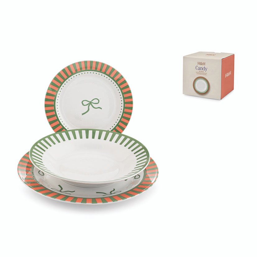 VAJILLA PORCELANA 18 PZAS. CANDY