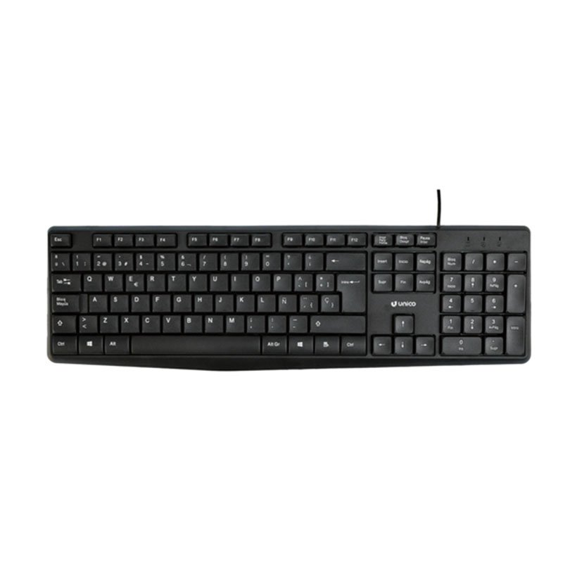 TECLADO CON CABLE USB NEGRO UNICO