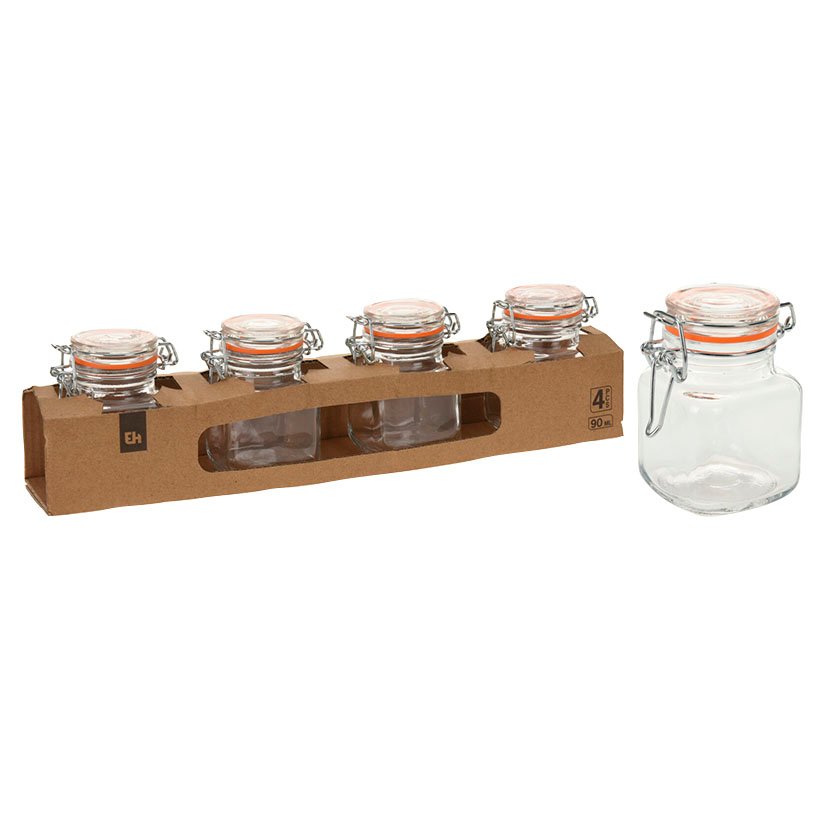 SET 4 Tarros Cocina Hermeticos 7X5 CM Koopman