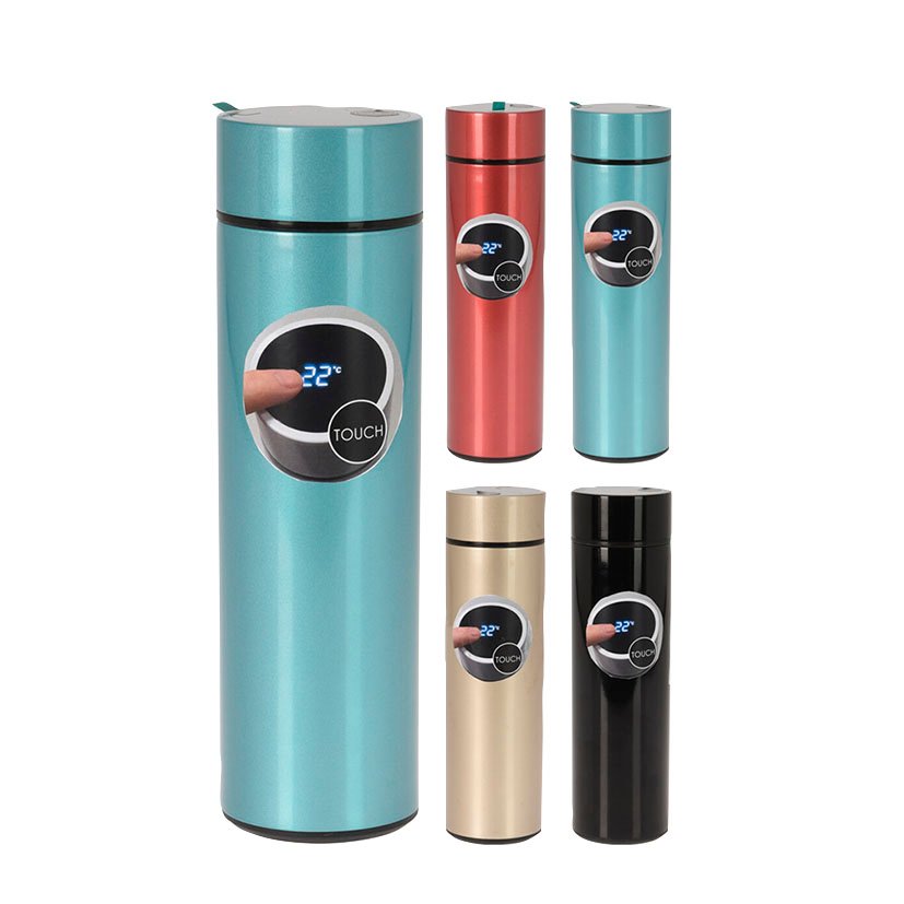 Botella CON Termomentro Koopman 450 Ml Inox