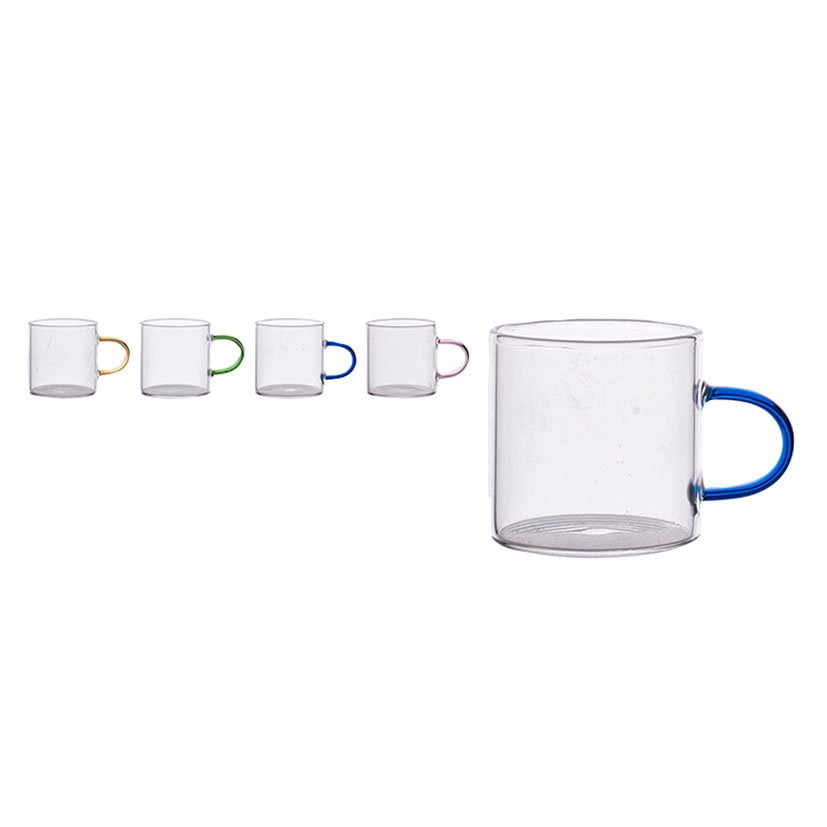 TAZA MUG Borosilicato 4 Unidades Koopman 70 Ml